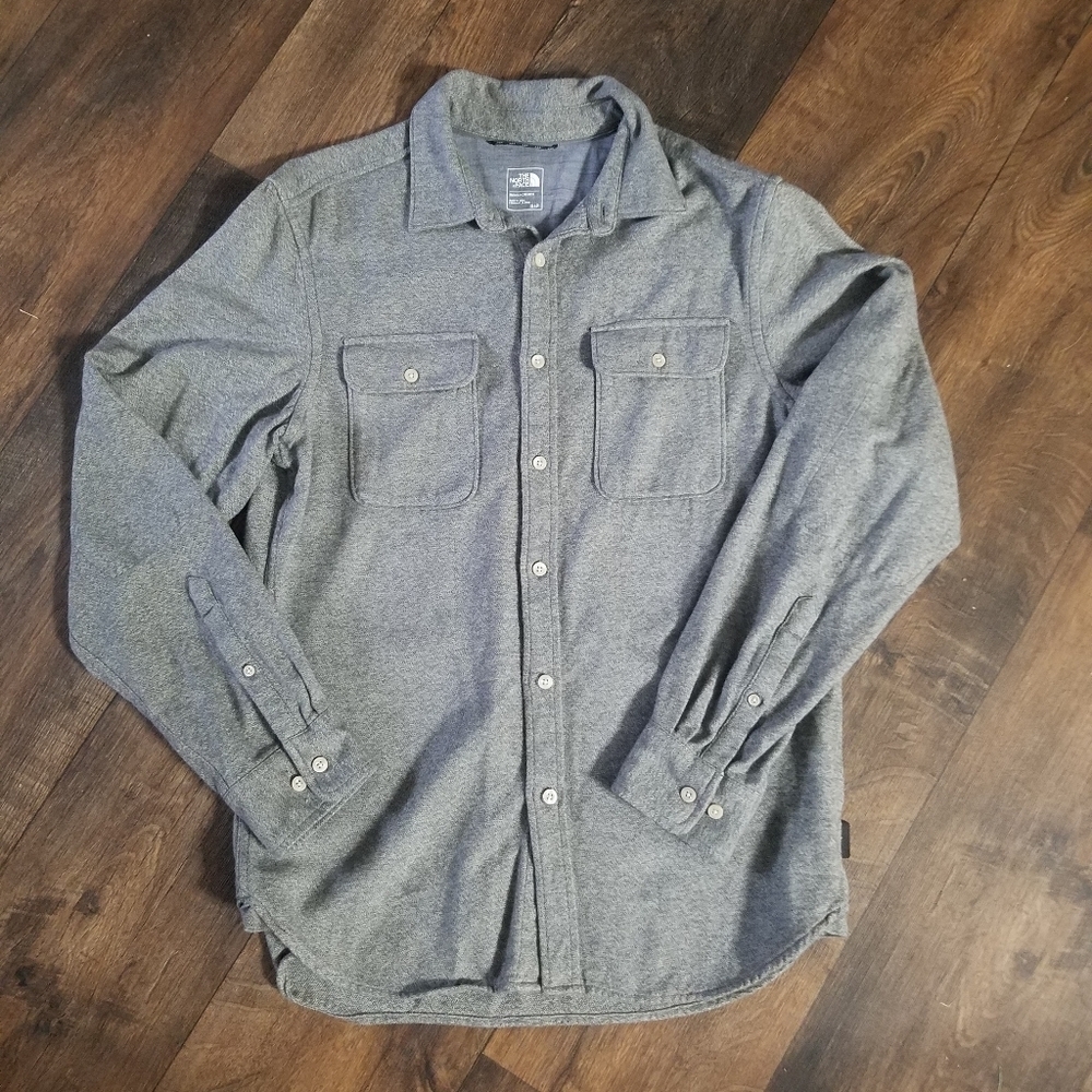 The north face gray button down shirt